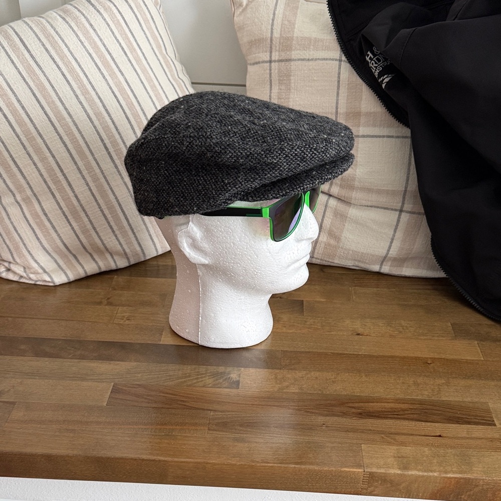 Gray Tweed Flat Cap
